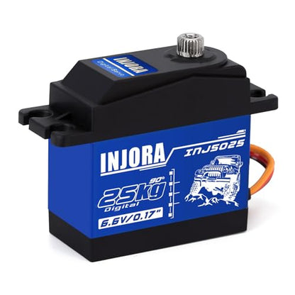 INJORA RC Servo 25KG Digital Servo High Torque RC Parts for 1:10 RC Crawler VP VS4-10 SCX10 Pro SCX10 TRX4 D90 (Control Angle 90°-180°) - size: 25kg（90°-180°）