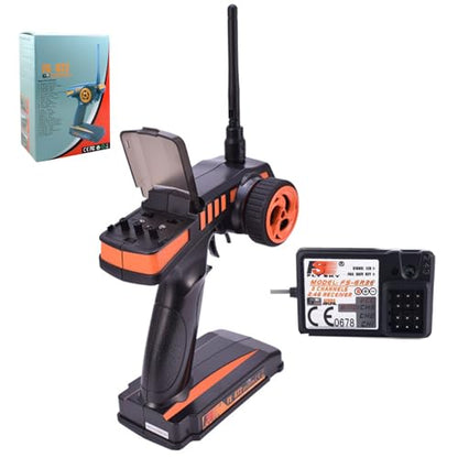 GoolRC Flysky FS-GT2 RC Transmitter with FS-GR3E Receiver, 2.4GHz 2 Channels Radio Controller and 3 Channels Receiver for RC Car Boat