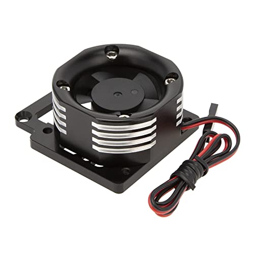 DKKY RC Motor Cooling Fan Heatsink 21000 RPM for Traxxas 1/8 4WD Sledge Motor with LED Light, Black - color: Black