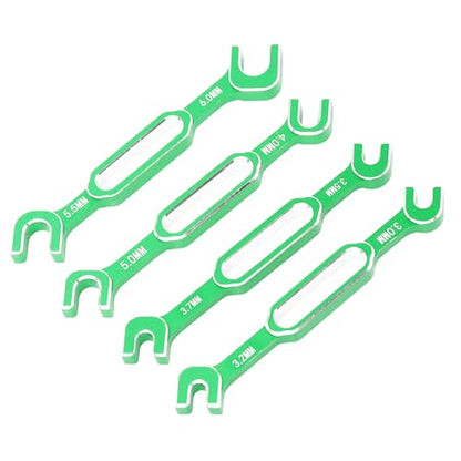 RC Car Wrench, 3.0 to 6.0mm Aluminum Alloy Turnbuckle Nut Ball Joint Remover Wrench Set, with Lightweight Durable Construction for Adjusting Ball Joints, Pull Rods, and Push Rods (Green) - color: Green