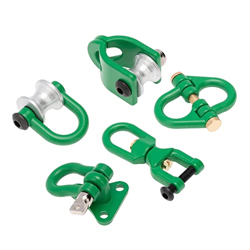 1/10 RC Car Crawler Trailer Towing Shackles - Metal Hooks for SCX10 TRX4 D90 - Upgrade Parts for Rock Climbing Cars - 5Pcs Set Included - Green - color: Green