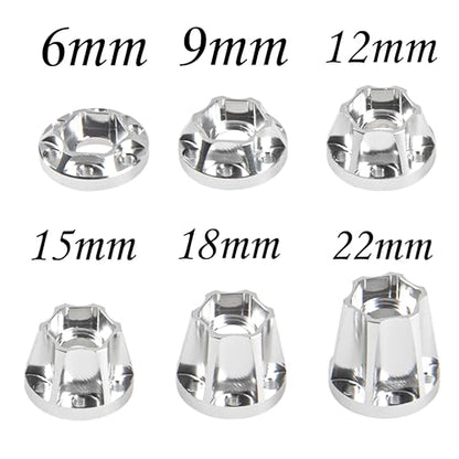 Metal RC 12mm Wheel Hex Hub Extension Combiner Compatible with 1.9/2.2inch Wheel Rim Axial SCX10 Traxxas TRX4 D90 1/10 RC Crawler (12mm, Silver) - color: Silver, size: 12mm