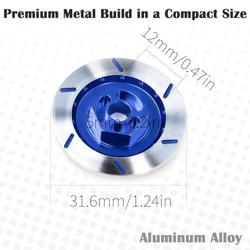 Brake Discs with 12mm Hex Hub for 1/10 Scale RC Cars - Aluminum Alloy Upgrade Kit for Drift, On-Road Car - CNC Machined Performance Part with Anodized Finish Dark Blue - color: Dark Blue