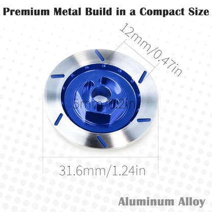 Brake Discs with 12mm Hex Hub for 1/10 Scale RC Cars - Aluminum Alloy Upgrade Kit for Drift, On-Road Car - CNC Machined Performance Part with Anodized Finish Dark Blue - color: Dark Blue
