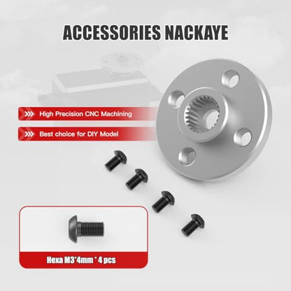 AGFRC 25T Round AL7075 Servo Horn for 1/10 1/8 RC Cars (HSO07) | CNC Machined AL7075, 19.8mm Diameter, 25T spline (φ5.92mm), Fits Standard & Low Profile Servos