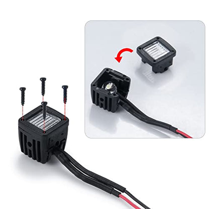 4PCS RC Spot Beam Square LED Cubes Offroad Driving Lights RC Light Bar LED Housing Lens Spotlight Compatible with 1/10 RC Car TRX4 TRX6 Axial SCX10 90046 RR10 D90 (D-9 Holes) - color: D-9 Holes