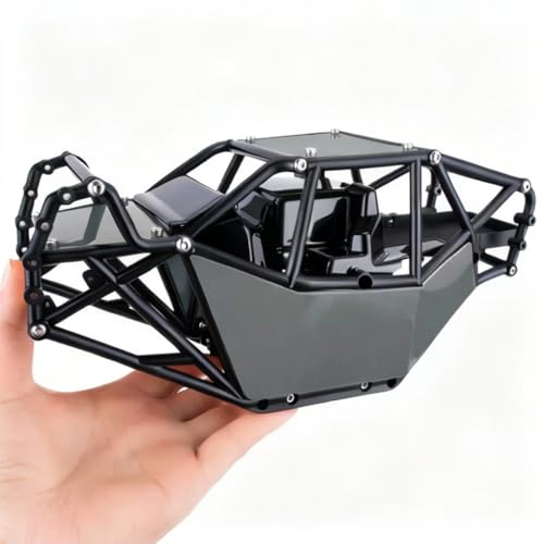 AMK RC Crawler Roll Cage, 1/10 Scale Nylon Rock Buggy Body Cage for Axial SCX10 SCX10 II, Durable RC Rock Crawler Upgrade Part (Gray) - color: Gray