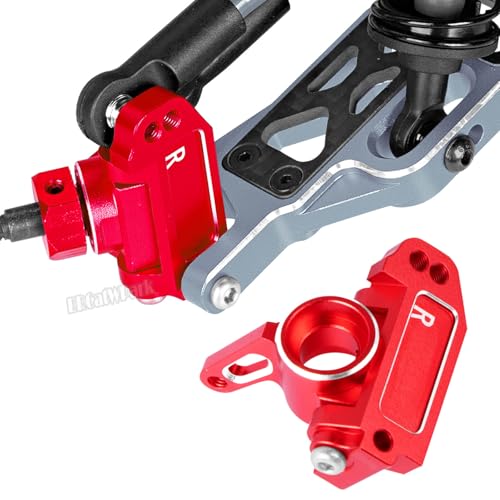 Aluminum Steering Blocks,C-Hubs Caster Block,Rear Stub Axle Carriers w/Bearings Upgrades Part for 1/10 Slash 2WD (VXL)/Rustler 2WD (VXL)/Stampede 2WD (VXL)/Bandit 2WD (VXL),Red - color: Red - (Steering Blocks)