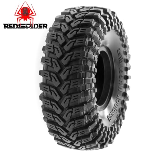 REDSPIDER • Rubber 1.9'' Crawler Tires 1/10 RC Crawler Tires OD 4.53'' for 1/10 RC Crawler Car TRX4 TRX6 Axial SCX10 90046 SCX10 III AXI03007 Tamiya CC01 D90 D110