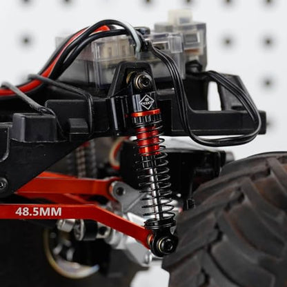 FCX24 Shocks 47MM Oil-Filled Shocks Absorber With Springs | Long Travel Shocks For FMS FCX24 FCX18 Upgrades 1/24 1/18 RC Crawler - color: Black