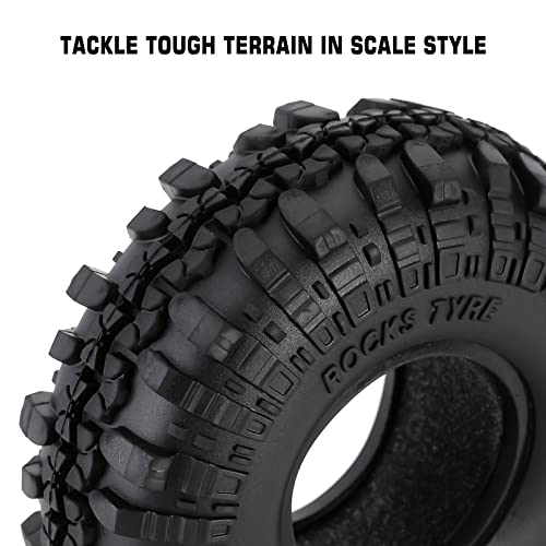 INJORA 1.9inch Rubber Tyre for 1:10 RC Crawler Axial SCX10 SCX10 III - size: 108mm