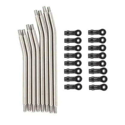 RC car Components Compatible with Axial for SCX10 II 90046 1/10 RC Car Upgrade Parts 10Pcs 313mm Stainless Steel Steering Link Rod Set with Nylon Ball Ends