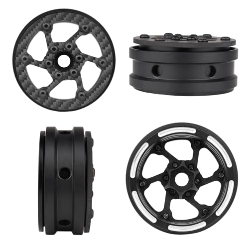 HobbyPark Carbon Fiber 1.9 Beadlock Wheels Rims for TRX4 SCX10 1/10 Crawler Car 1.9 inch Beadlocks Upgrades (Style C) - style: Style C