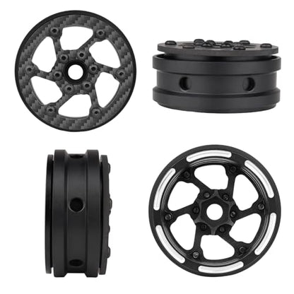 HobbyPark Carbon Fiber 1.9 Beadlock Wheels Rims for TRX4 SCX10 1/10 Crawler Car 1.9 inch Beadlocks Upgrades (Style C) - style: Style C