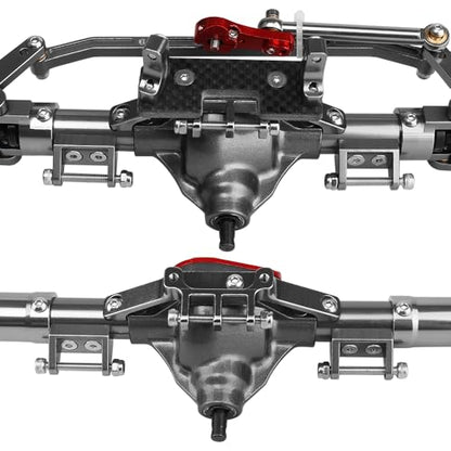 Front Rear Complete Axle Set with 3.0 Version Axle Shaft for Axial SCX10 RC4WD D90 1/10 RC Crawler Upgrade Parts (Gray)