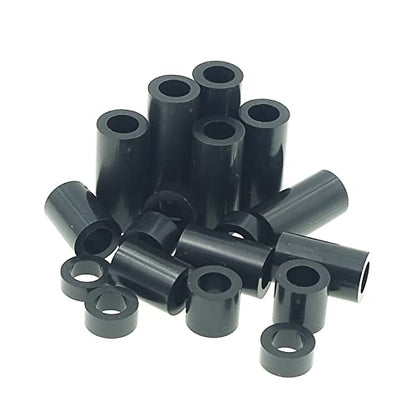 240PCS OD 9mm ID 5.4mm ABS Plastic Black Round Spacers Assortment Kit for M5 Screws; Clearance Spacers; 3mm to 25mm Lengths - size: OD 9mm ID 5.4mm