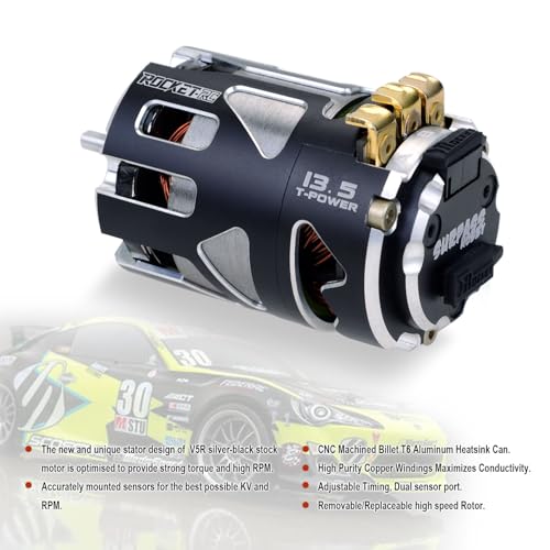 Surpass Hobby 540 V5R Sensored Brushless Motor,3880KV Competition Level Motor with Shaft 3.175 Use for 1:10 RC Car (13.5T) - style: Outlaw 13.5T