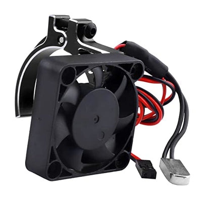 Aluminum Heat Sink with Thermal-Controlled 40mm Cooling Fan for 42mm Brushless Motors – Compatible with 4268 4274 Traxxas Arrma 1/8 & 1/10 Scale RC Cars(Black) - color: Black