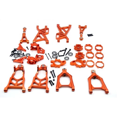 RC Suspension Arm For HPI For Rofun For Rovan For KM For Baja 5B 5T 5SC 1/5 Front Rear Wheel Hub Carrier Upper Lower Suspension Arm Set Rc Car Parts(Red) - color: Red