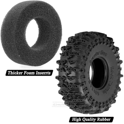 1.0 Beadlock Wheel Tires Set for 1/24 SCX24,1/18 TRX4M RC Crawler Car,1.0 Beadlock Wheels 1.0 Beadlock Tires RC Upgrades Part,4pcs,Bronze - color: Bronze(4pcs)