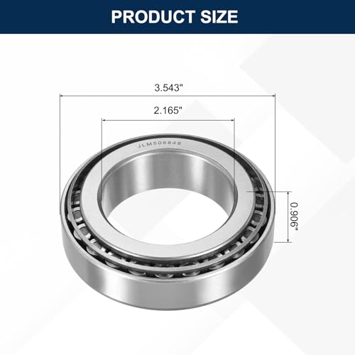 uxcell JLM506849/JLM506811 Tapered Roller Bearing Cone and Cup Set, 2.165" Bore x 3.543" OD x 0.906" Thick, Chrome Steel Taper Bearing Set, ABEC-3 - size: JLM506849/JLM506811