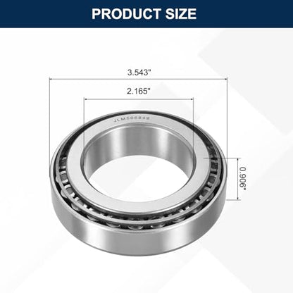 uxcell JLM506849/JLM506811 Tapered Roller Bearing Cone and Cup Set, 2.165" Bore x 3.543" OD x 0.906" Thick, Chrome Steel Taper Bearing Set, ABEC-3 - size: JLM506849/JLM506811