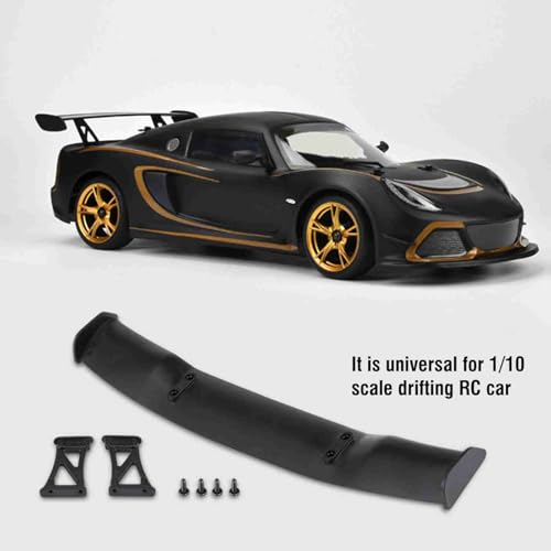 RC Car Tail Wing, Drifting RC Wing with Base Mount and Screws, 1/10 Scale Spoiler for RC Enthusiasts, Hobbyists, and Drift Racing Models