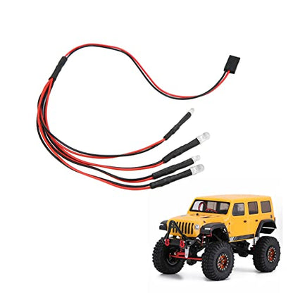 RC Car LED Lights, 4 LEDs LED Light Headlights Taillight Kit Accessories with 2 White 2 Red for Axial AXIAL SCX24 1/24 Remote Control Car