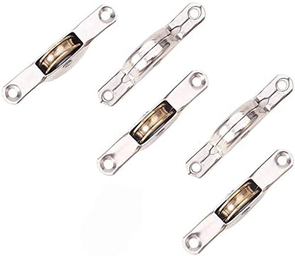 Heyiarbeit 5Pcs 1.1inch Dia Stainless Steel Electroplating Single Wheel Sliding Door Window Pulley Silver Tone,Golden - color: Silver&Gold(5Pcs), size: 1-1/9" / 28mm Dia