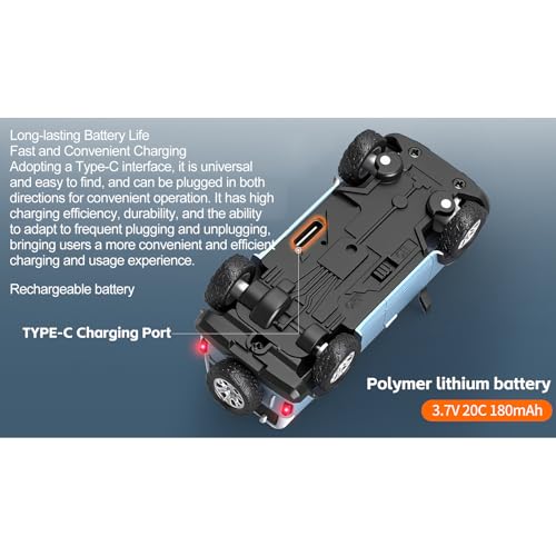 Wltoys 1:64 FPV RC Drift Car, 720P WiFi APP, 2.4GHz Gyro, Blue | HD Zero‑lag Camera, 3 Speeds & Suspension. Dual LED Lights. Smooth on Carpets/Tiles. APP Photo/Video/VR for Hobbyists - color: Blue