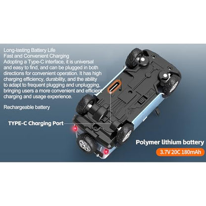 Wltoys 1:64 FPV RC Drift Car, 720P WiFi APP, 2.4GHz Gyro, Blue | HD Zero‑lag Camera, 3 Speeds & Suspension. Dual LED Lights. Smooth on Carpets/Tiles. APP Photo/Video/VR for Hobbyists - color: Blue