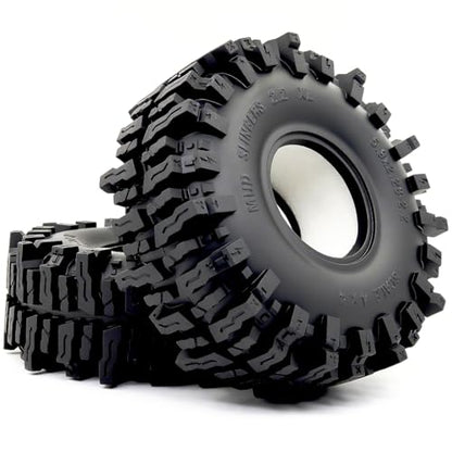 5.9'' tall Mud Slingers XL T10 RC 2.2 Crawler Tires 4-Pack | super soft sticky mud terrain tyre, upgrade parts For 1/10 rock crawlers Trucks RC vehicles, HS701806 - style: T10 ( Super Soft )