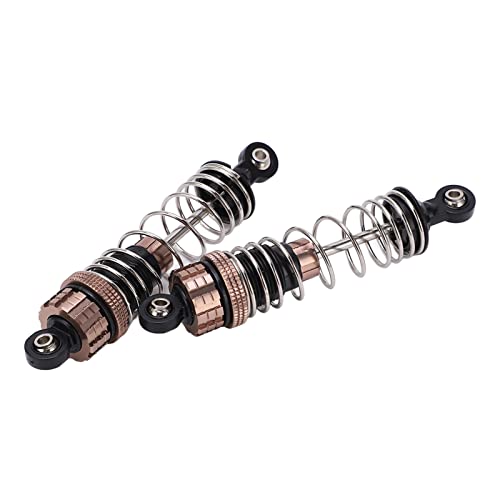 2Pcs Hydraulic Front Shock Absorber for 1/8 1/10 RC Car, Aluminum Alloy Front Shock Absorbers with High Elasticity Spring, Adjustable Threaded Body for Off Road Vehicle Truck Picku