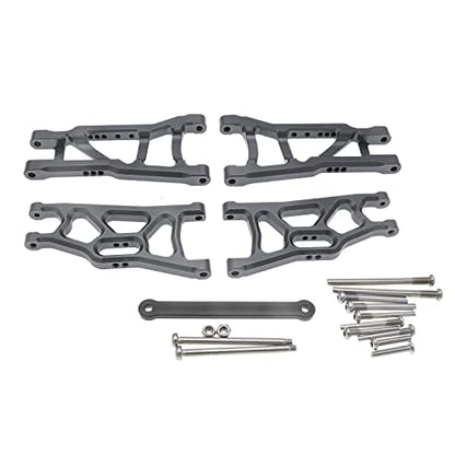 Aluminum Front&Rear Suspension A-Arms&Tie Bar for 1/10 Traxxas Slash 2WD RC Car Upgrade Parts Hop Ups, Replacement of 2555 3631 2532 - color: Titanium