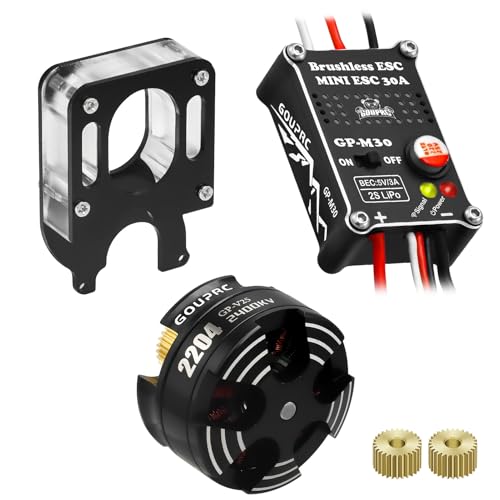 2204 2400KV Brushless Motor & Mount & 30A Brushless ESC Kit for SCX24 RC - style: Motor+30A ESC+Clean Mount