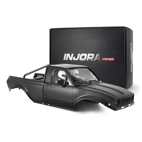 INJORA IR60 Hard Body with Interior & Bed Cage for 1/10 RC Crawler (Black) - color: Black