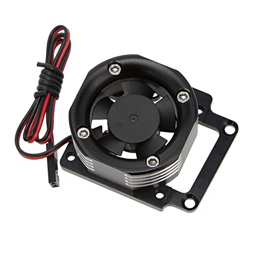 DKKY RC Motor Cooling Fan Heatsink 21000 RPM for Traxxas 1/8 4WD Sledge Motor with LED Light, Black - color: Black