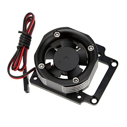 DKKY RC Motor Cooling Fan Heatsink 21000 RPM for Traxxas 1/8 4WD Sledge Motor with LED Light, Black - color: Black