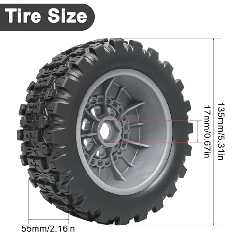 1/7 RC Short Course Truck Tires 1/8 Monster Truck Tires, 4PCS, Grey | Compatible with ARRMA 1/7 Mojave 6S ARRMA 1/8 Mojave 4S TRAXXAS 1/7 UDR 6S RC Buggy Upgrades - color: Black Tires+ Grey Wheels
