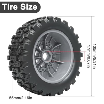 1/7 RC Short Course Truck Tires 1/8 Monster Truck Tires, 4PCS, Grey | Compatible with ARRMA 1/7 Mojave 6S ARRMA 1/8 Mojave 4S TRAXXAS 1/7 UDR 6S RC Buggy Upgrades - color: Black Tires+ Grey Wheels