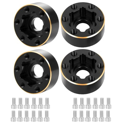 4Pcs RC Brass Weights 12mm Hex Hub Extended Adapters Widen 9mm Counterweights for 1.9inch Beadlock Wheel Rim Compatible with Axial SCX10 90046 Redcat TRX4 Gen7 D90 CC01 1/10 RC Crawler (9mm) - color: 9mm