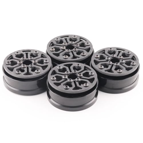 Beadlock Wheel Rims 4PCS 1.9" Upgraded Carbon Fiber Aluminum Wheel Hub Compatible with 1/10 RC Crawler Gen8 TRX-4 Axial VS4-10 Capra SCX10 RC Car Accessories (Patten D) - color: Patten D