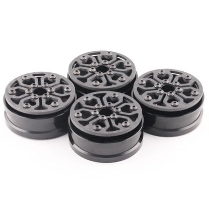 Beadlock Wheel Rims 4PCS 1.9" Upgraded Carbon Fiber Aluminum Wheel Hub Compatible with 1/10 RC Crawler Gen8 TRX-4 Axial VS4-10 Capra SCX10 RC Car Accessories (Patten D) - color: Patten D