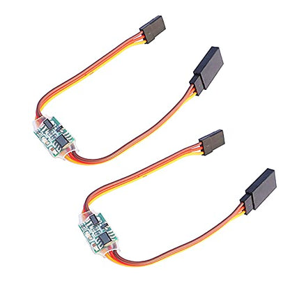 2Pcs Servo Signal Reverser Rotation Inverter 3.6V - 24V Steering Gear Reverser for JR Futaba Aircraft Airplane Steering Gear and Any Servos