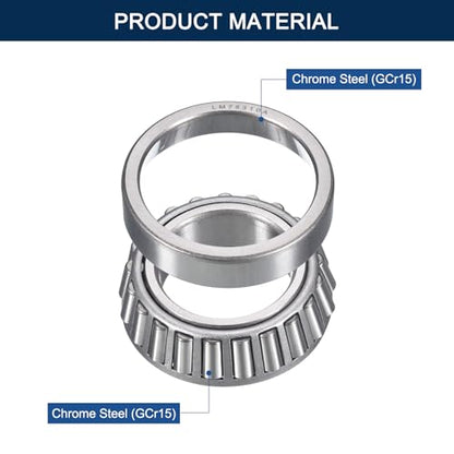 2 Pack LM78349/10A Tapered Roller Bearing Cone and Cup Set | 1.378" Bore 2.4409" OD 0.6555" Cup Width, Chrome Steel Taper Bearings Set, ABEC-3 - size: LM78349/10A