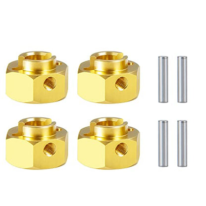 RC Hex Hub 12mm Brass Wheels Hex 6mm Drive Extension Adapter with Pins Counterweight Compatible with Axial SCX10 III AXI03007 AXI03004 Capra RC Crawler Upgrades Part (6mm) - color: 6mm