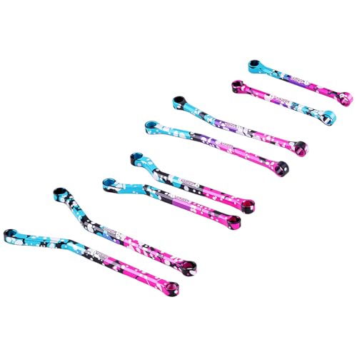 Splash Anodizing Aluminum High Clearance Chassis Links Set for Axial SCX30 1/30 RC Crawler Car Upgrades - style: Aluminum