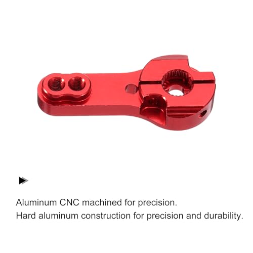 MECCANIXITY Aluminum Alloy 25T Steering Servo Arm Horn Red for DIY RC Car/Boat/Airplane Boat Accessories 2 Pcs - color: Red