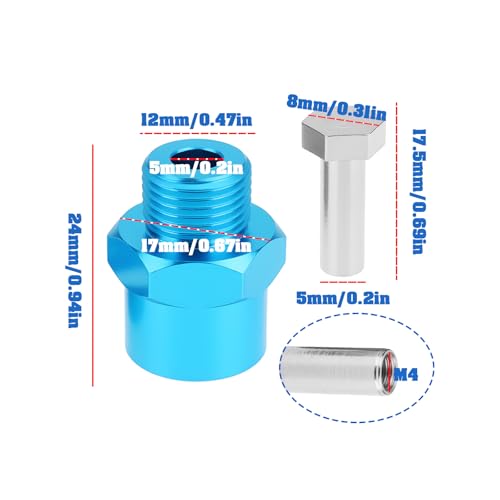 1 Set 12mm to 17mm Wheel Hex Hub Adapter Extension Conversion for 1/10 RC Car Upgrade Parts Light Blue - color: Blue