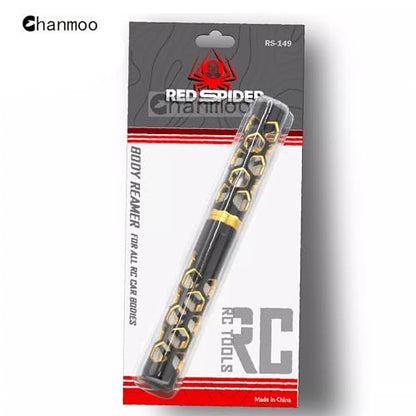 RC Aluminum Alloy Expanding Hole Puncher Opener Reamer Tools Gold-Black with Protective Sleeve 0-14mm for RC Crawler Truck Off Road Car Traxxas Axial HSP Arrma Tamiya Boat Drone Body Shell